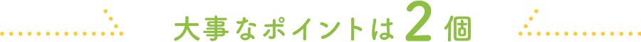 大事なポイントは2個