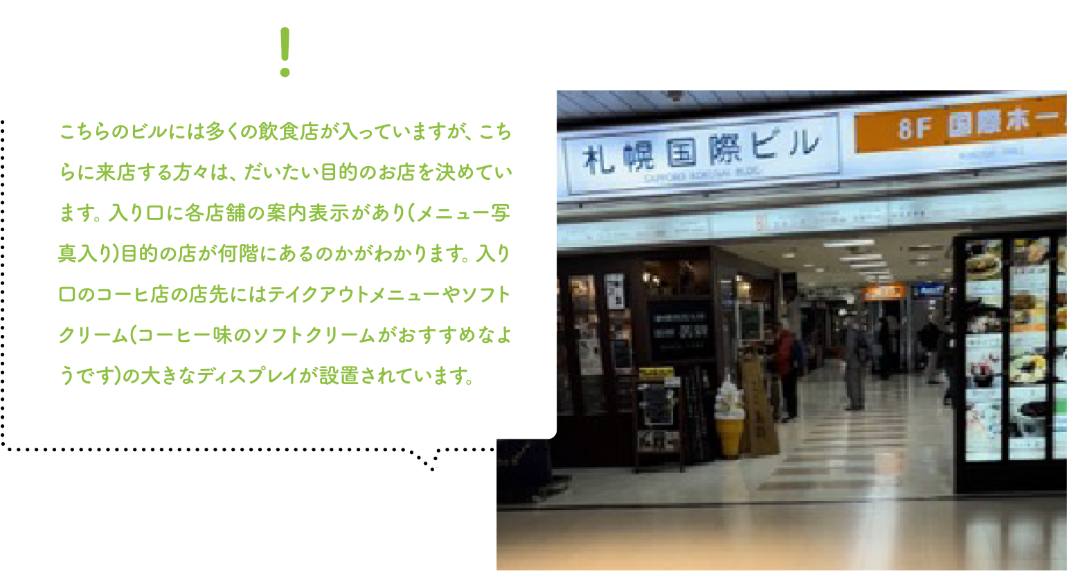 飲食店ビル入口の案内広告